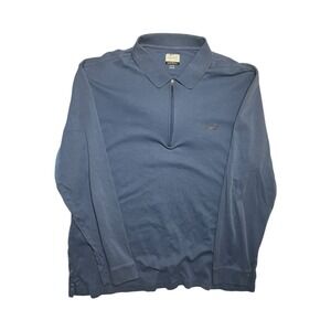 Greg Norman Mens Long Sleeve 1/4 Zip Polo Shirt Blue XL